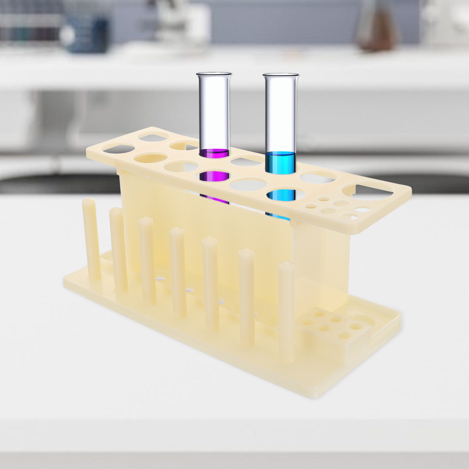 Lab Equipment - Stojaki na probówki, drewniane półki laboratoryjne,